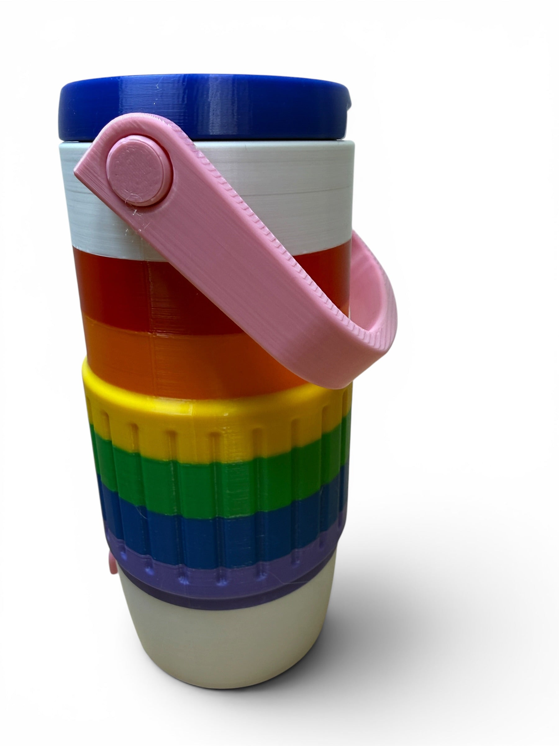 3D Printed Can Koozie in PRIDE Flag Colors