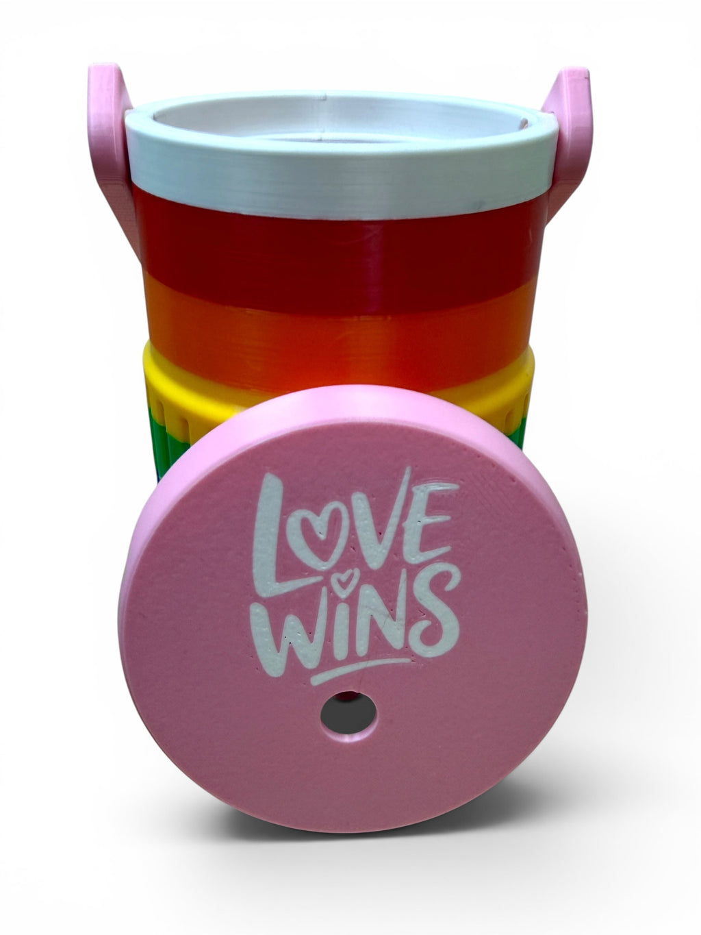 3D Printed Can Koozie in PRIDE Flag Colors